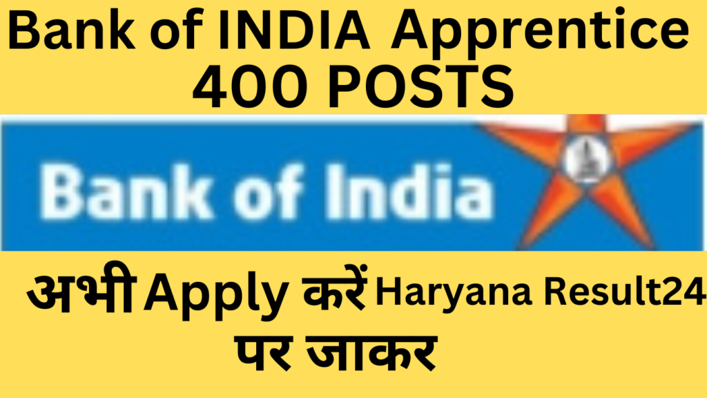 Bank of India Apprentice Vacancy 2025 Notification