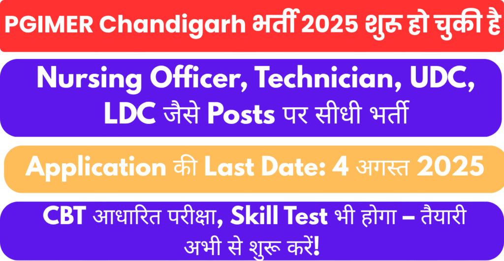 PGIMER Chandigarh Vacancy 2025