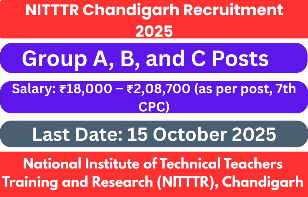 NITTTR Chandigarh Recruitment 2025